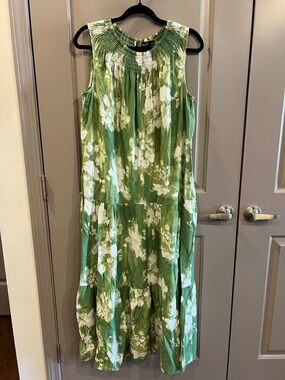 Simply Vera Vera Wang Green Floral Sleeveless Maxi Dress